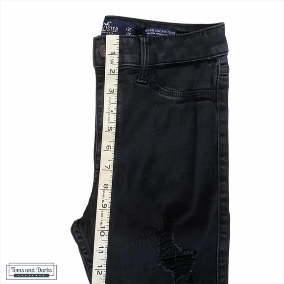 Hollister Ripped Cuffed Skinny Black Jeans - Picture 5 of 7